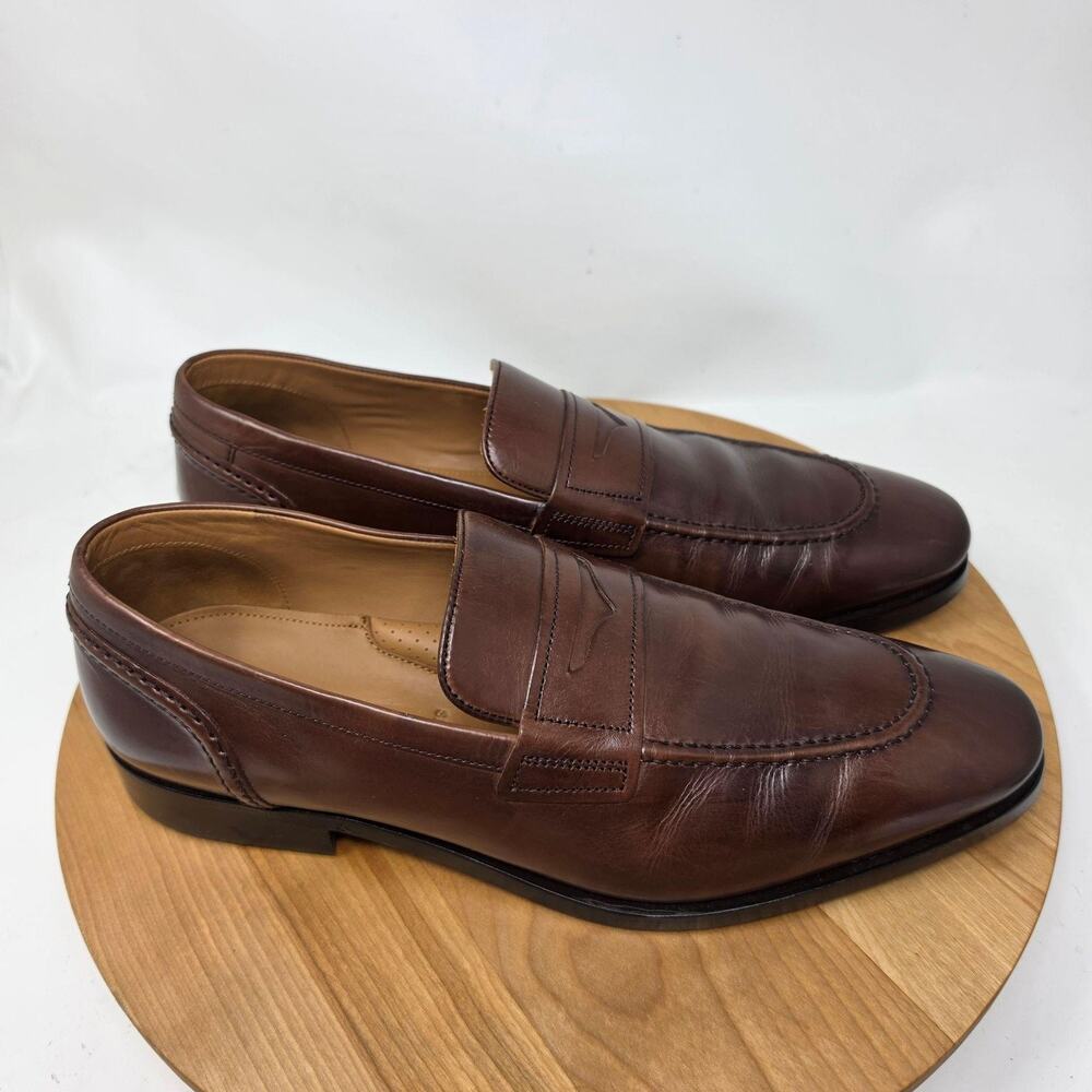 Allen Edmonds Shoe Men 11 D Siena Penny Loafers Brown Leather Slip On Dress Work - Picture 1 of 9
